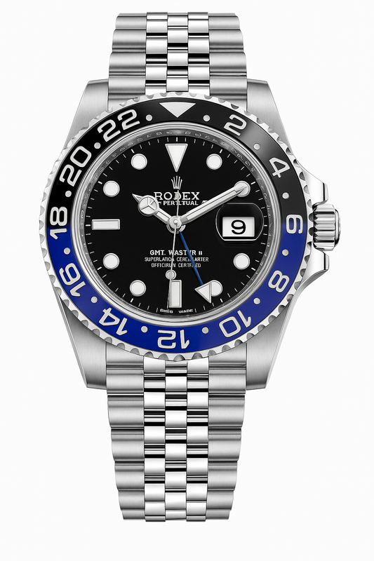 Rolex GMT‑Master II “Batman” Style – Luxury Stainless Steel Watch with Jubilee Bracelet