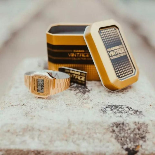 Casio Vintage Gold Watch - 90s Retro Style | Delhi Flea Market